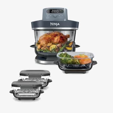 Pack Ninja CRISPi PRO Air Fryer 7-en-1 Bleu Cyberspace avec 1 récipient de 5.7L + 3 récipients 2.3L