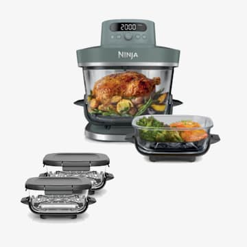 Pack Ninja CRISPi PRO Air Fryer 7-en-1 Vert cendré avec 1 récipient de 5.7L + 3 récipients 2.3L